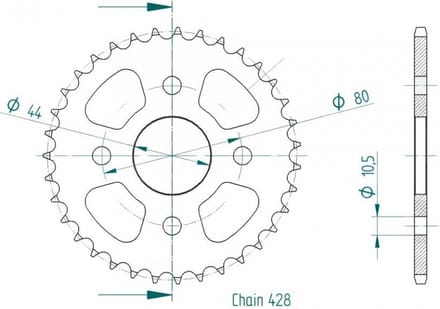 Couronne de transmission Esjot pour Quad Barossa 100 Python 2003 à 2004 Neuf