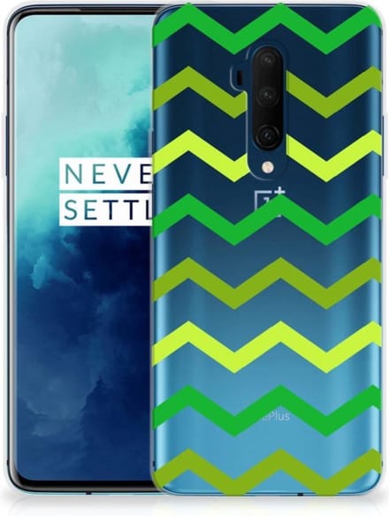 OnePlus 7T Pro TPU bumper Zigzag Groen