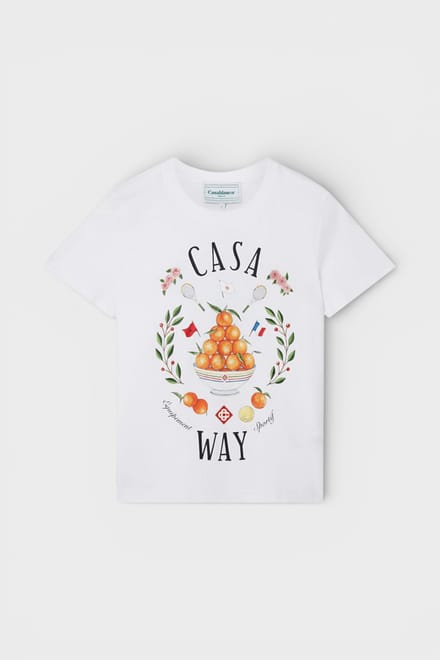 Casablanca Casa Way Dames Geprinte Aansluitende T-shirt Wit