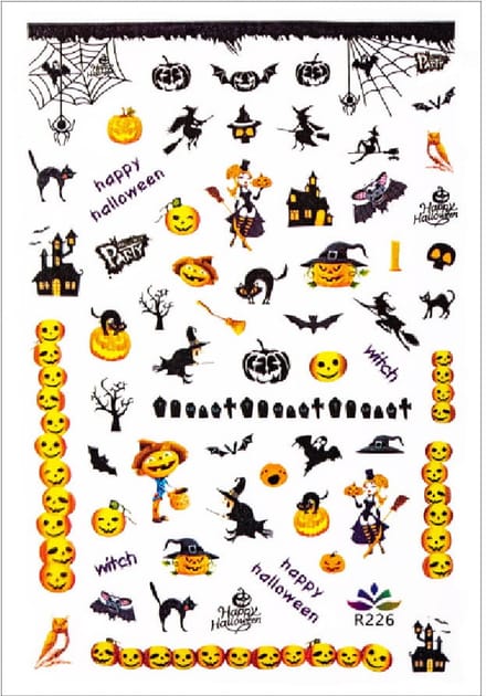 GNB-LAB - Nail Art Stickers - Halloween Thema - Zelfklevend - Ultra Dun