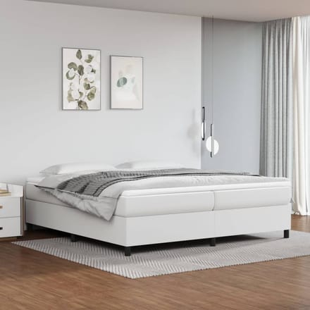 vidaXL - Boxspring - bed - kunstleer - wit - 200x200 - cm