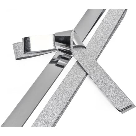 Papieren strips "Glitter, zilver", 25 mm - Zilver