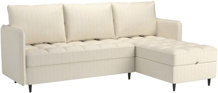 Lindhus-Sofa 3-zits - Opbergruimte - Omkeerbare Chaise - Creme