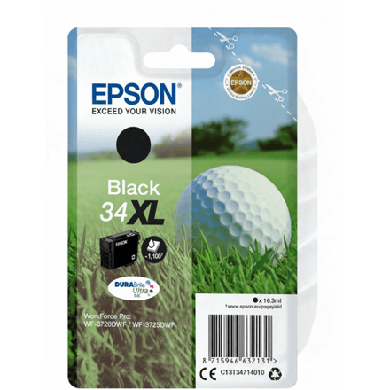 Epson Golf ball singlepack zwarte 34XL DURABrite Ultra inkt