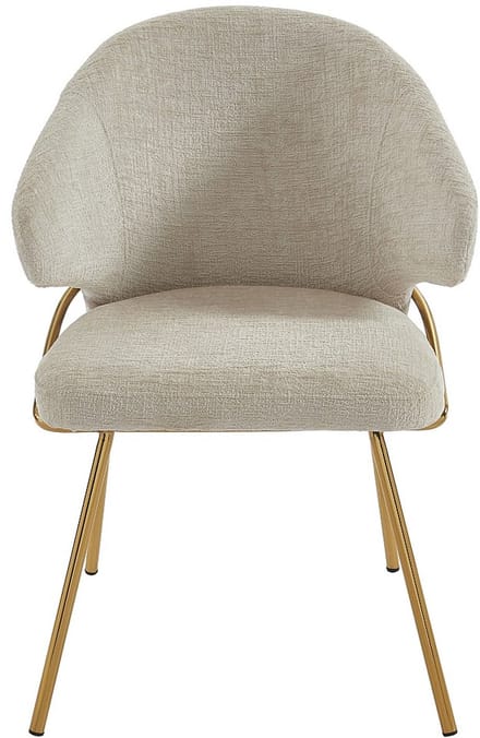 Vente-unique Set van 2 stoelen van stof en goudkleurig metaal - Beige - LUXIVA