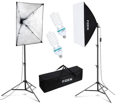 Softbox Fotostudio Set met 2x 135W CFL Lampen en Verstelbare Lichtstativen
