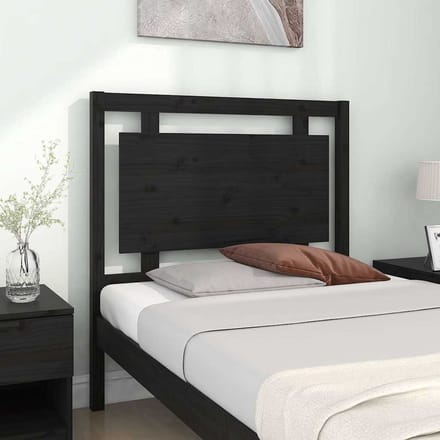 vidaXL - Hoofdbord - 95,5x4x100 - cm - massief - grenenhout - zwart