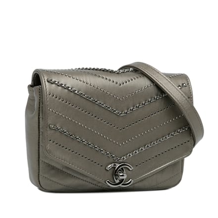 Chanel 19 Schoudertas Grijze Leder