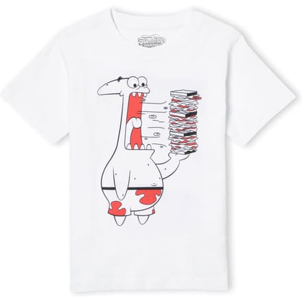 Spongebob Squarepants Patrick Munching Krabby Patties Kids' T-Shirt - White - 110/116 (5-6 jaar)