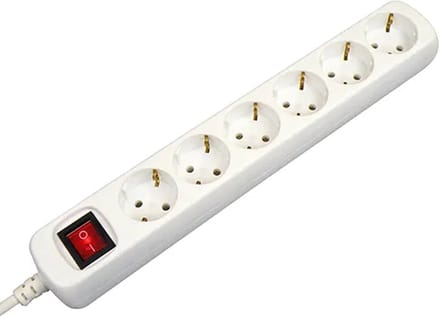 Tafelcontactdoos 6V + RA 1,5 M wit 3x1.5mm² schakelaar