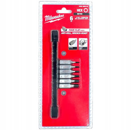 Milwaukee Set - Zeskant Dopsleutels - 1/4" HEX - 6-delig