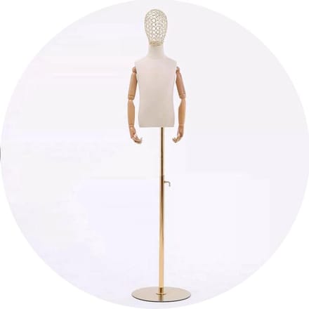 Kinder Paspop - Kinderetalagepop Kinderkledingmodel - Kleding Presenteren - Flexibele Armen - 4 Jaar - Goud
