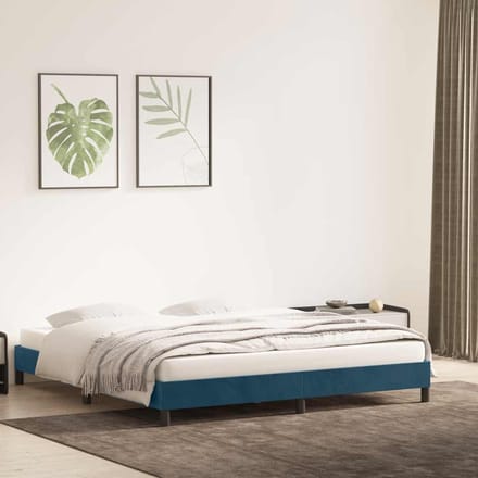 vidaXL - Bedframe - zonder - matras - 180x210 - cm - fluweel - donkerblauw