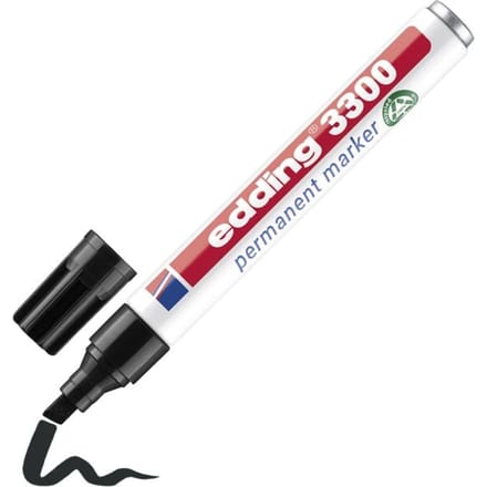 EDDING permanent marker 3300, met wigvormige punt, 1 stuk, zwart