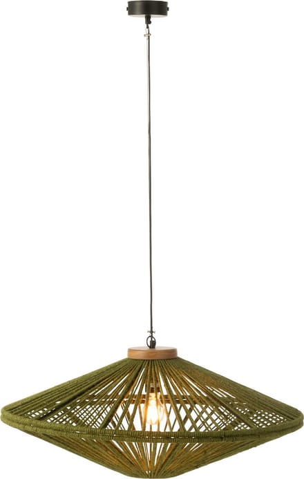 J-Line hanglamp Ovni - ijzer/jute - groen - medium