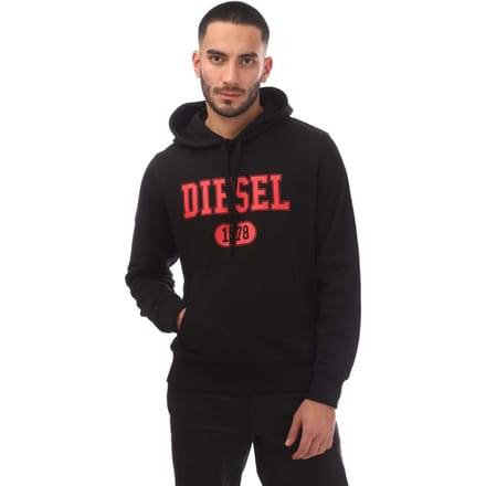 Heren Diesel S-Ginn 1-B Hoodie in Zwart