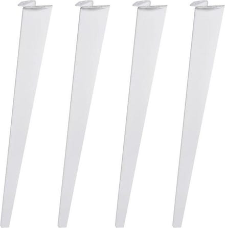 FLE - Massief stalen meubelpoot wit taps 8 bij 5 cm en hoogte 72 cm - 4 stuks