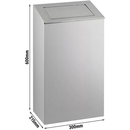 GGM Gastro Mülleimer - mit Pushklappe - 38 Liter - Silber - Edelstahl Zilver
