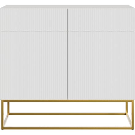 Selsey Veldio - Dressoir 2-deurs 100 cm - Wit met gouden poten