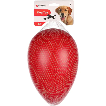 Flamingo hondenspeelgoed Drijf-ei Ovo, rood L: Ø 16,5 x 25 cm, voor honden