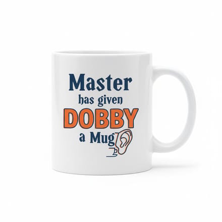 Grappige Dobby Quote Koffiemok 330 ml – “Master Has Given Dobby a Mug” Cadeaumok voor Harry Potter Fans