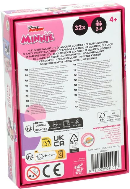 Creative Craft Group Minnie Mouse kwartet kaartspel - 32 kaarten.
