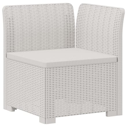 vidaXL - Eén-zits - Tuin - Sofa - met - Kussens - Rieten - Look - PP - Wit