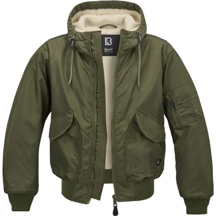 Brandit - CWU Jacket hooded olive Bomber jacket - 3XL - Groen