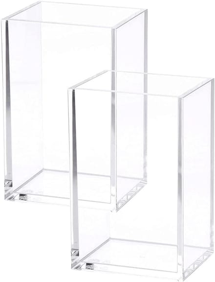Set van 2 heldere acryl pennenhouders - make-up borstelhouder en bureaustoelen