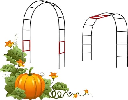 Tuinboog Prieel - Klimplant Steun - Bruiloft Decoratie - Brede Bogen - 1.4 x 2.3m - Zwart