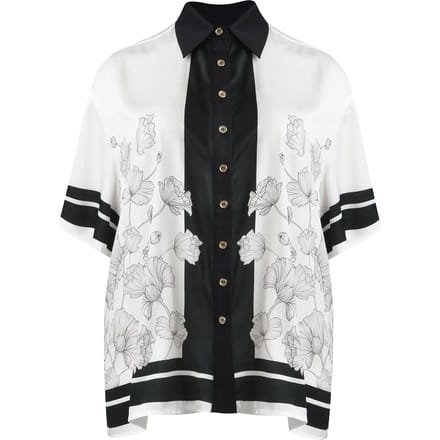 Dames satijnen bloemige print blouse Mat Fashion