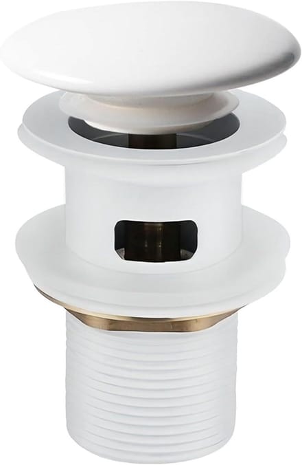 Afvoergarnituur Keramiek - Pop-up ventiel Wasbak - Water Afvoeren - Met Overloop - 40 mm Diameter - Wit