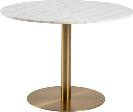 Eettafel Menno Marmer Wit Ø105cm Gouden Onderstel - Giga Living