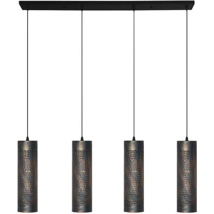 Freelight Hanglamp Forato, lengte 120 cm, bruin, 4-lamps, metaal