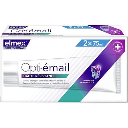 Elmex Professional Dentifrice Opti-Email Haute Résistance Lot de 2 x 75ml wit