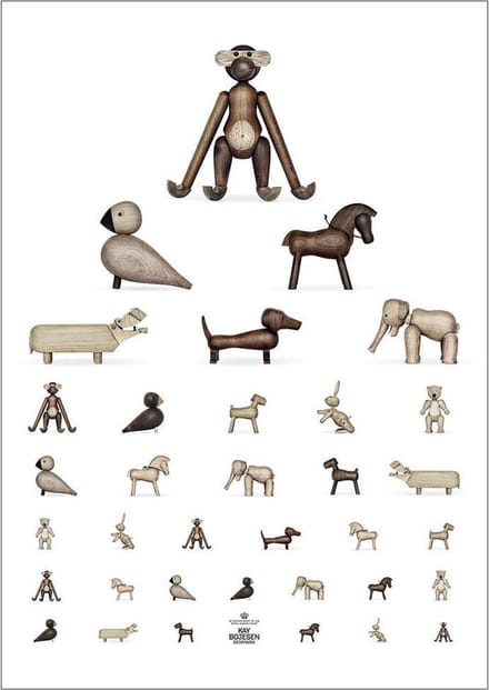 KAY BOJESEN Poster - Eye Chart - 70 X 50 Cm - Wit