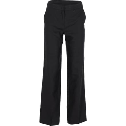 Max Mara broek met wijde pijpen in zwart linnen