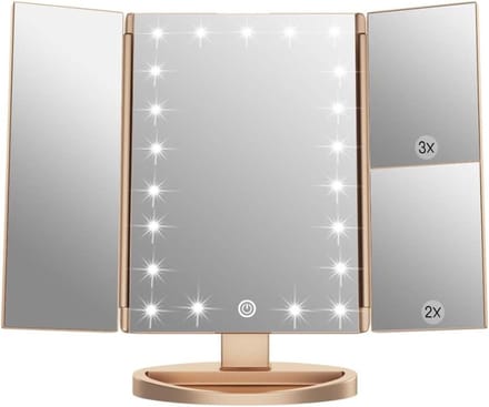 White-Label® Make up Spiegel met Verlichting - Hollywood Spiegel - Scheerspiegel - Brons