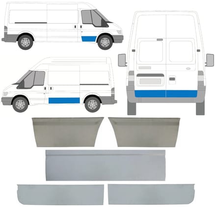 Deur reparatiepaneel voor Ford Transit 2000-2013 / Links + Rechts / Set