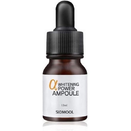 Sidmool Alpha Whitening Power Ampul 12 ml (Alpha-Arbutine 2% Boomfruitextract 71%) voor verheldering black