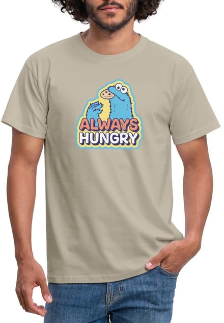 Sesamstraat Koekiemonster Altijd Hongerig T-Shirt Heren