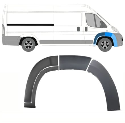Set voorspatbord sierlijsten voor Peugeot Boxer 2006-2014 / Rechts