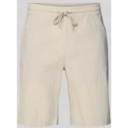 Shorts met elastische band en structuurpatroon