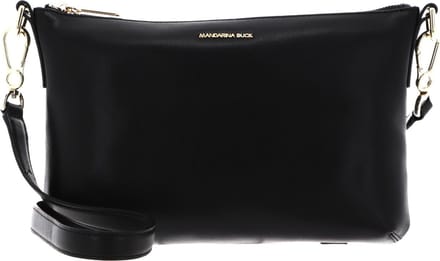MANDARINA DUCK Leren Schoudertas Luna Pochette Black Zwart