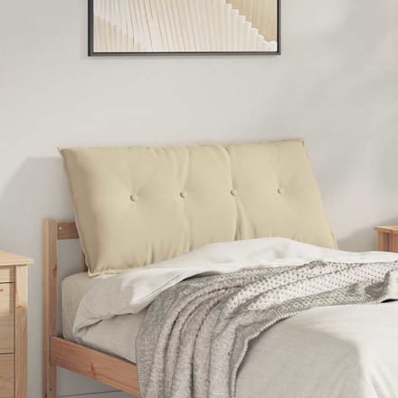 vidaXL - Rugkussen - Crèmekleurig - 100 - x - 50 - cm - Microvezel - Stof