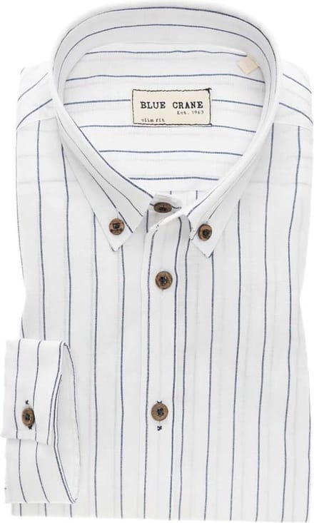 Blue Crane by Ledûb casual slimfit streep