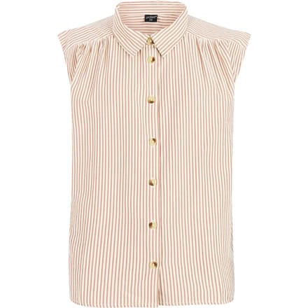 Protest PRTPeacy - Blouse Dames - Mouwloos - Knoopsluiting - Loose fit - Bruin
