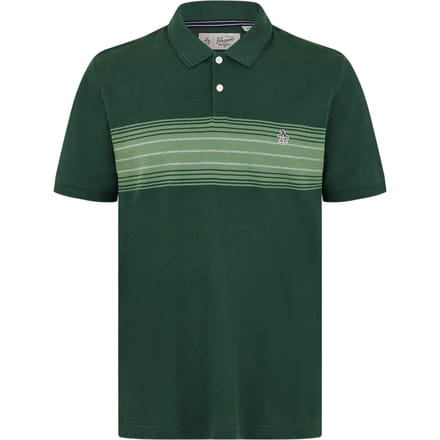 Original Penguin Heren Gestreept Polo Shirt (Groen)