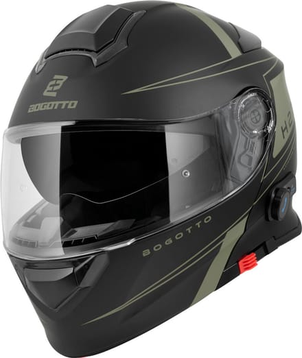 Bogotto H271 Taog Bluetooth Helm Zwart Groen - Helm