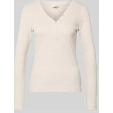 s.Oliver - female - T-shirt met knoopsluiting en zachte ribstof